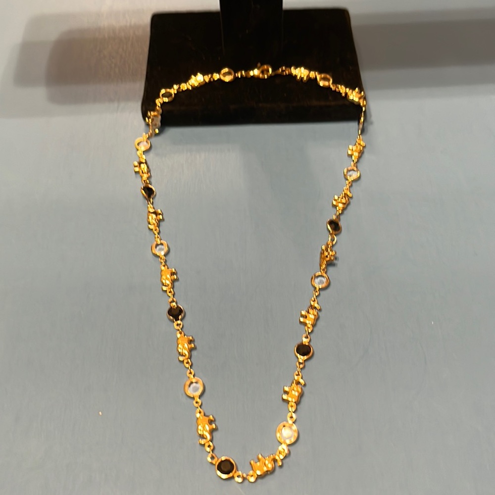 gold laminated elephant chain with black clear very elegant different occasions
